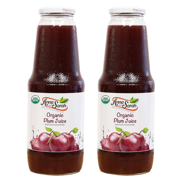 Anna and Sarah 33.8 Oz Organic Tart Plum Juice - Glass Bottle