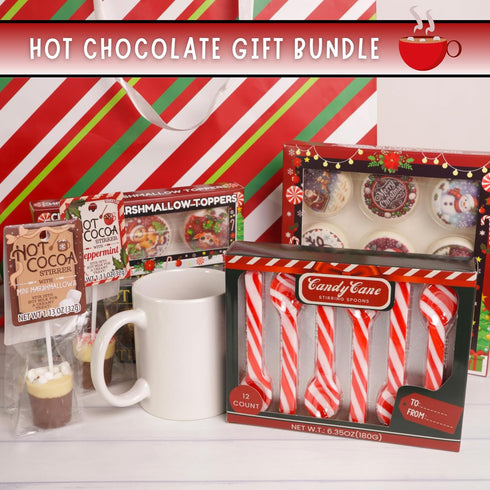 48 (Pack 4) Sweetzo Bulk Christmas Candy Cane Stir Spoons, Hot Chocolate and Coffee Peppermint Stirrers - Total Pieces