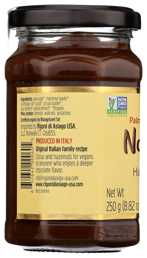 8.82 Nocciolata, Hazelnut Spread Dairy Free Organic, Ounce