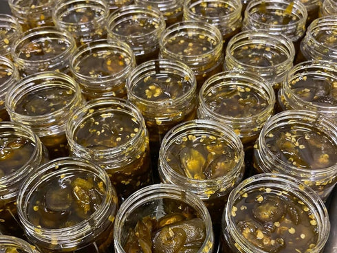 12 2 Pack Laffitte's Sweet Candied Jalapeno Pepper Slices Ounce Jar | Perfect Over Your Favorite Cheese