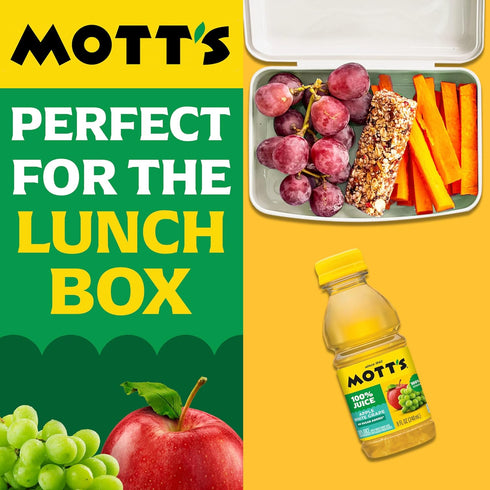 100% 8 Oz 24 Count (4 Packs 6), 2 Mott's Apple White Grape Juice, Fl Bottles, Of No Added Sugar, Excellent Source