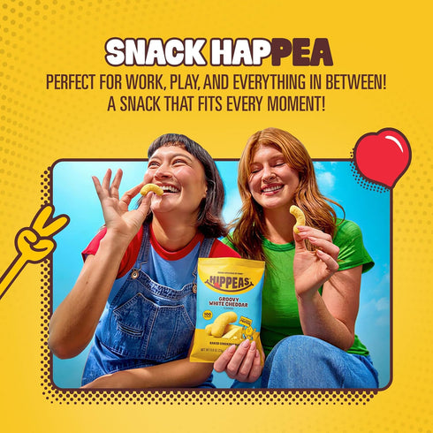 0.8oz, Pack 30, 3g 2g HIPPEAS Chickpea Puffs, Groovy White Cheddar, Gluten Free Snacks, Dairy Free, Vegan, of Protein