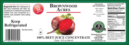 (32 OZ) 70 100% Beet Juice Concentrate by Brownwood Acres - FL Unsweetened, Brix Pure Concentrated Beetroot Juice