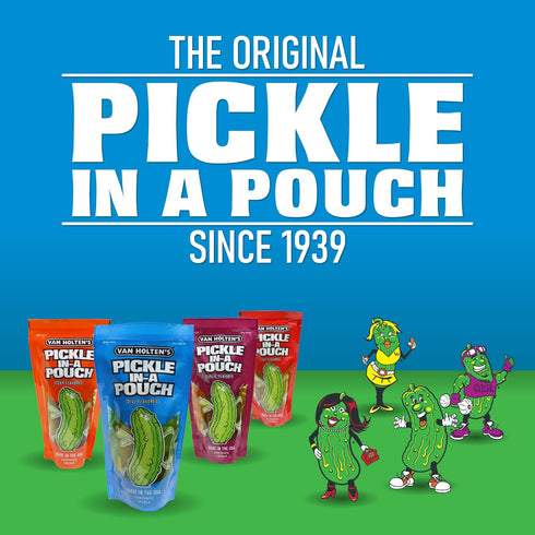 6 Pack Van Holten's Pickles - Jumbo Kosher Garlic Pickle-In-A-Pouch