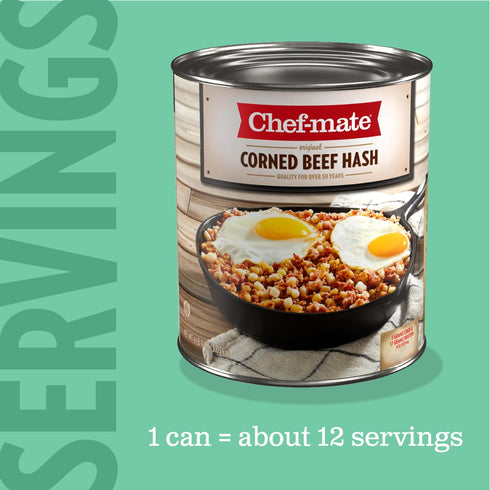 6 lb 11 oz (#10 Chef-mate Corned Beef Hash, Canned Food and Canned Meat, Can Bulk)