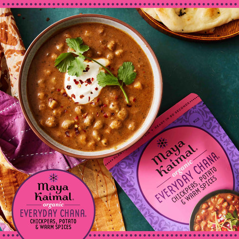 Pack 10oz Pack 6 Maya Kaimal - Organic Indian Everyday Chana - Variety - Fully Cooked - Vegan - Microwavable - Ready