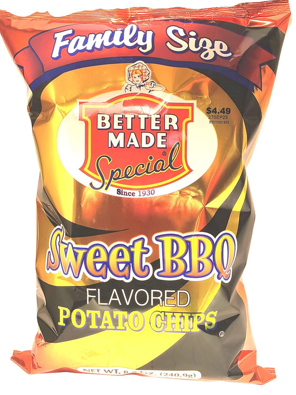 Better Made Family Size Sweet BBQ flavored potato chips 8.5-ounce bag