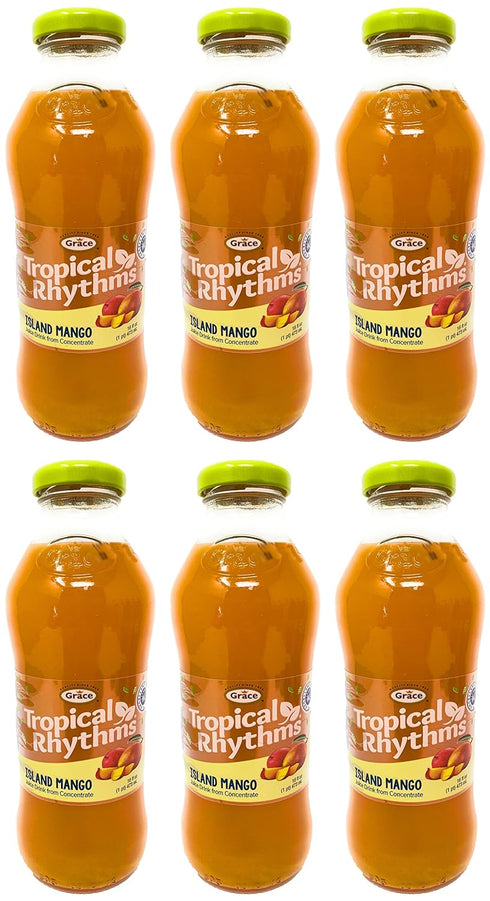 Grace Tropical Rhythms Island Mango Jamaican Fruit Juice 16oz, 6 Pack