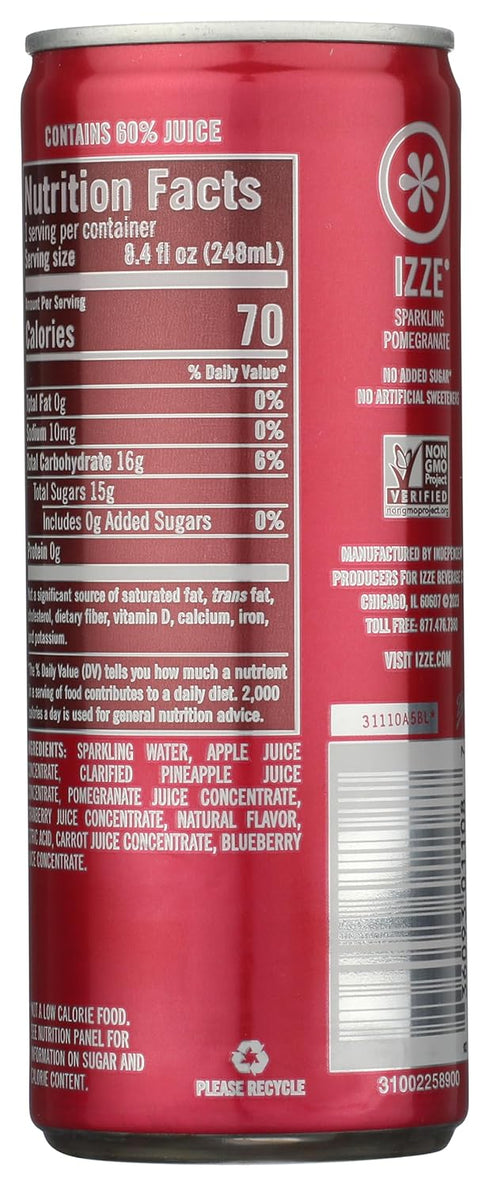 8.4 oz IZZE sparkling Juice, Pomegranate, can