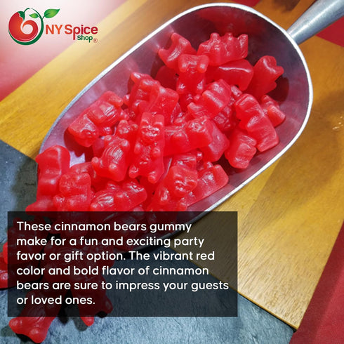 3 Gummy Gummies NY Spice Shop Cinnamon Bears Candy - Pound Hot and Spicy Cinnamon Bears - Chewy Candy Snacking, Gifting