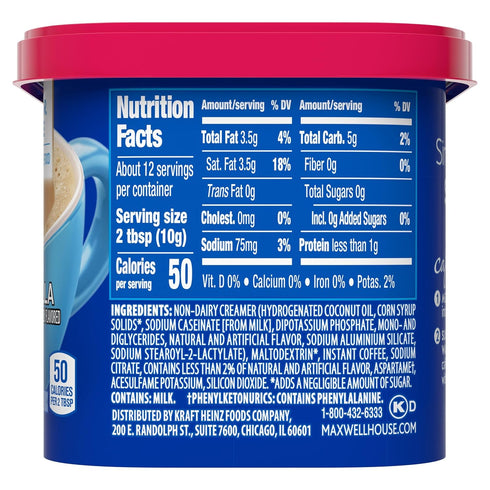 4.3 oz. (Pack 4) Maxwell House International Sugar-Free French Vanilla Instant Coffee Beverage Mix