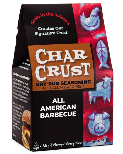 4 (Pack 6) Char Crust Dry-Rub Seasoning All American Barbecue | BBQ Spice Blend for Ribs, Chicken, Pork, Burgers