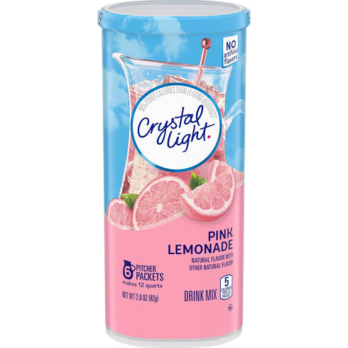 Crystal Light Pink Lemonade Drink Mix, 12-Quart 2.9-Ounce Canister (Pack Of 6)
