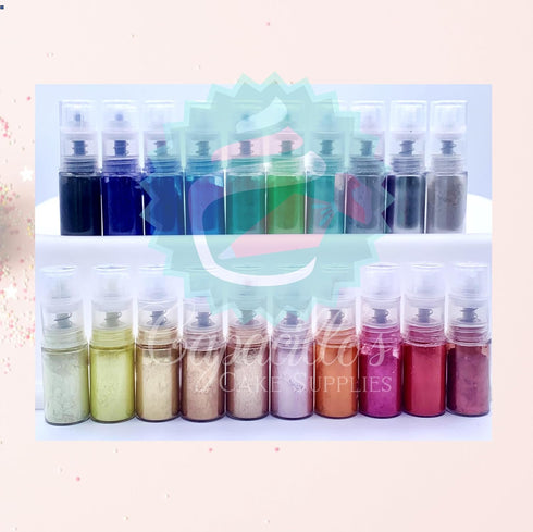 4 Edible luster dust Spray, Pink, Baby Pink and Pearl white ,Metallic Dust Spray Pump dispenser gram each for cake