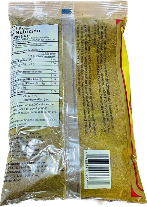 Chief Brand Products 230g (8 oz), CHIEF HOT & SPICY CURRY POWDER, DUCK AND GOAT BLEND MADE IN TRINIDAD & TOBAGO