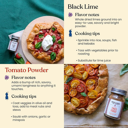 Set 3 Burlap & Barrel Taco Seasoning Single Origin Spice - Wild Mountain Cumin, Sun-Dried Tomato, Ground Black Lime