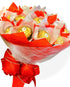 Purplebenjy 24 Count Gourmet Hazelnut Milk Chocolate, Large Candy Chocolate Gift Bouquet, Edible Red and White Roses
