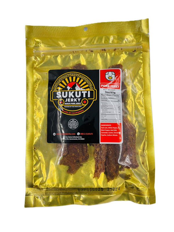 Sukuti Jerky 3 Pack Pork Sukuti, Nepali Dry Meat, Snacks, Jerkey, High Protein Snacks,