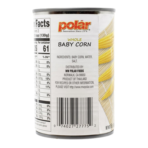 15-Ounce (Pack 12) MW Polar Canned Vegetables, Whole Baby Corn