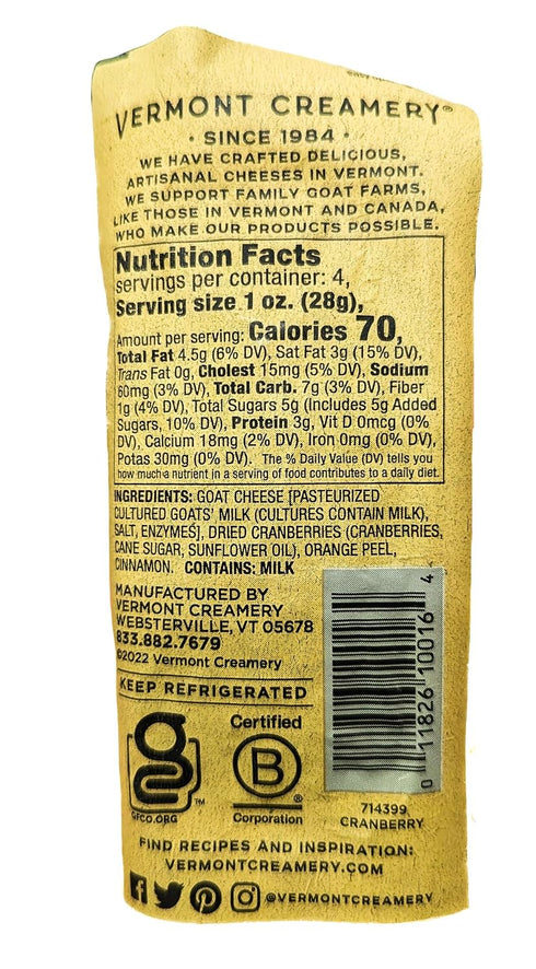 Generic 4 oz (Pack 4) Goat Milk Cheese Cranberry Orange & Cinnamon