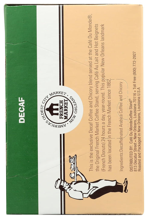 Cafe Du Monde Decaf Coffee and Chicory, Single Serve Cups, Box of 12, .41 oz each