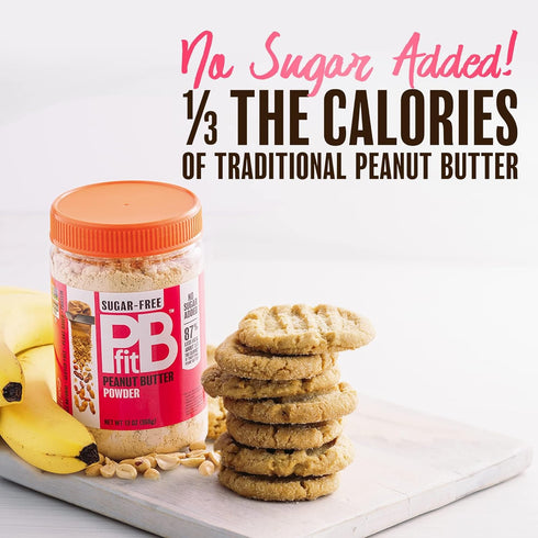 Peanuts,13 (Pack 2) PBfit No Sugar Added, Peanut Butter Powder, Powdered Peanut Spread from Real Roasted Pressed Ounce