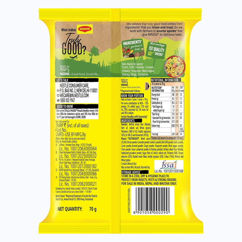 2 70 pack (2.46 oz)- 1 pack Maggi Minutes Noodles Masala, grams - Made in India
