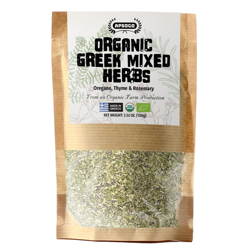 APSOGO Organic Greek Seasoning Blend (3.52 oz) Greek Oregano, Rosemary & Thyme