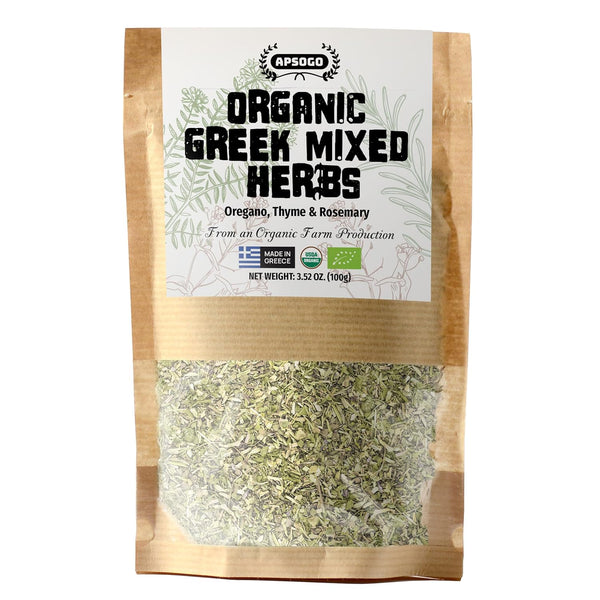 APSOGO Organic Greek Seasoning Blend (3.52 oz) Greek Oregano, Rosemary & Thyme