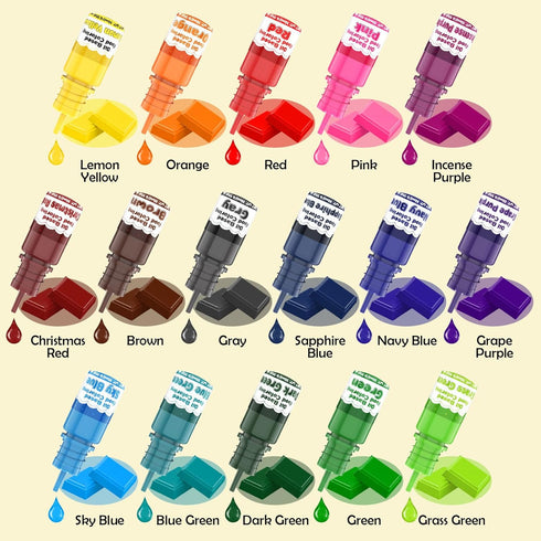 16 Set 0.35 Fl.Oz/Bottles Oil Based Food Coloring for Chocolate - Colors Concentrated Oil Food Dye, Food Grade Dye