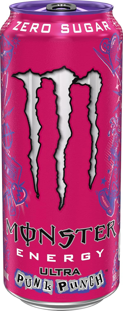 16 (Pack 15) Monster Energy Ultra Punk Punch, Sugar Free Energy Drink, Ounce