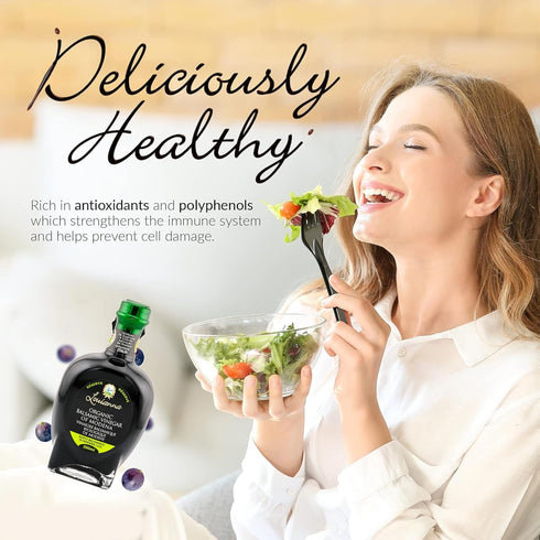 250 mL Louianna - Organic Balsamic Vinegar of Modena, High Polyphenol Aged Balsamic Vinegar, Aromatic Vinegar Made