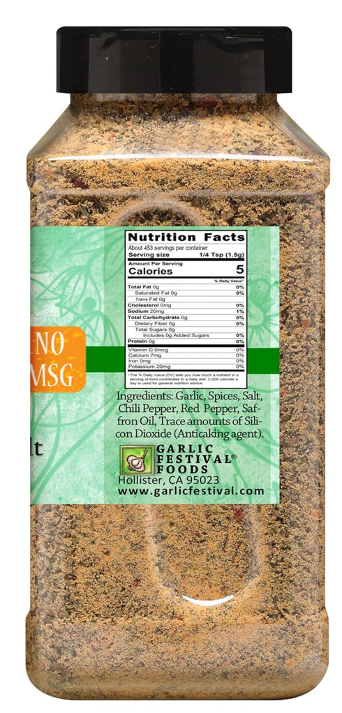 24 Oz. Garlic Festival Foods Low Sodium Garli Garni Garlic Seasoning Gluten Free No MSG