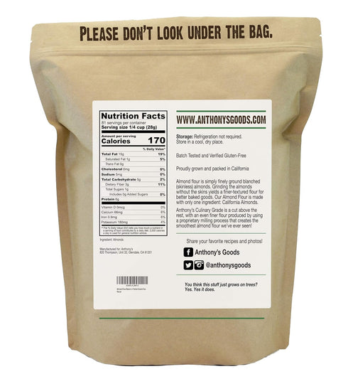 5 lb, Anthony's Blanched Almond Flour, Culinary Grade, Extra-Finely Ground, Gluten Free, Non GMO, Keto Friendly