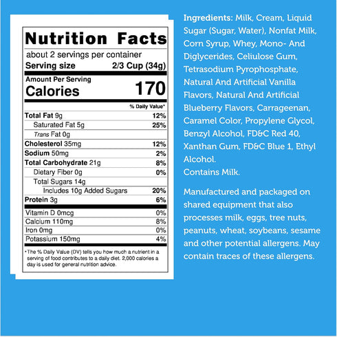 2.5oz) Arctic Farms Freeze Dried Ice Cream Bits Bagged and Boxed - Does Not Melt (Blueberry