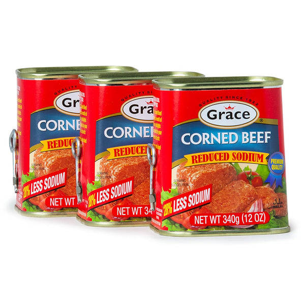Grace Corned Beef Reduced Sodium 12 oz (3 Pack)