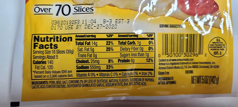 Ohio Trading 5oz (6 Pack) Armour Pepperoni Slices, bag