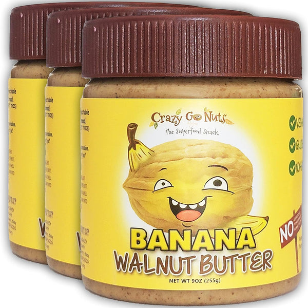 Crazy Go Nuts Walnut Butter Banana - Walnut Spread, Keto, Vegan, Low
