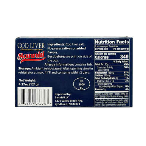 4.3 oz (Pack 4) Sanniti Cod Liver, Scandinavian Edition