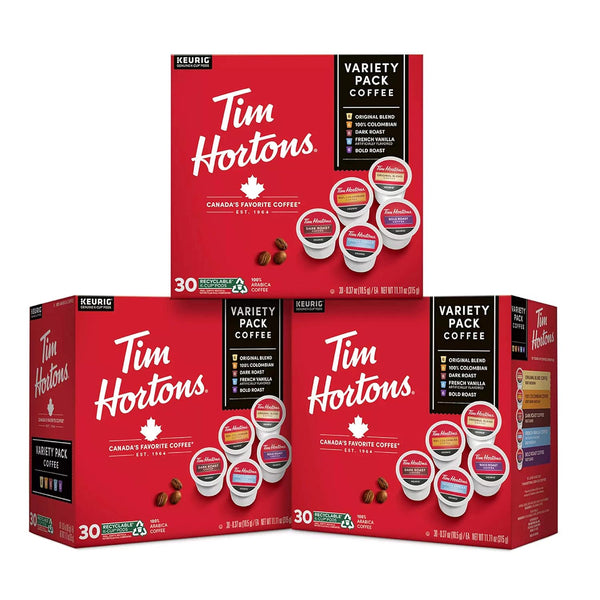 Tim Hortons Coffee Variety Pack, Single-Serve K-Cup Pods Compatible with Keurig Brewers,