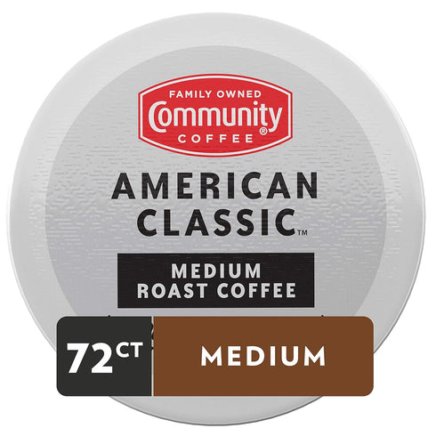 Community 72 Count 2.0 12 Count (Pack 6) Coffee American Classic Coffee Pods, Medium Roast, Compatible with Keurig