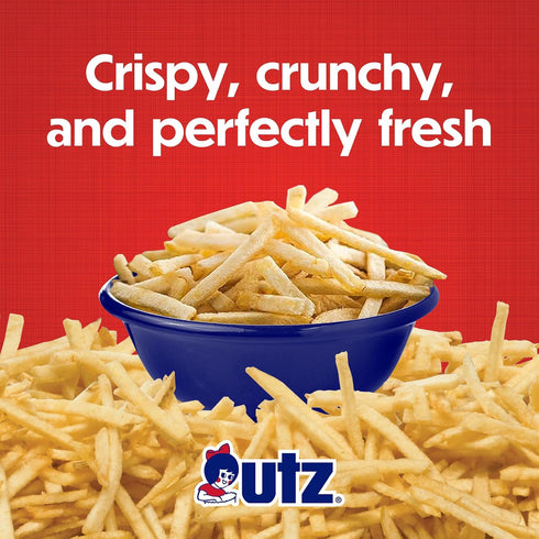 15 Oz. Utz Potato Stix, Original Canister Shoestring Potato Sticks Made from Fresh Potatoes, Crispy, Crunchy Snacks