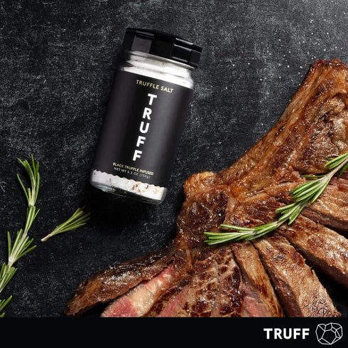 TRUFF Black Truffle Salt, Fine & Coarse Sea Salt, Dried Black Summer Truffles, Specialty Seasoning for Steaks & Popcorn