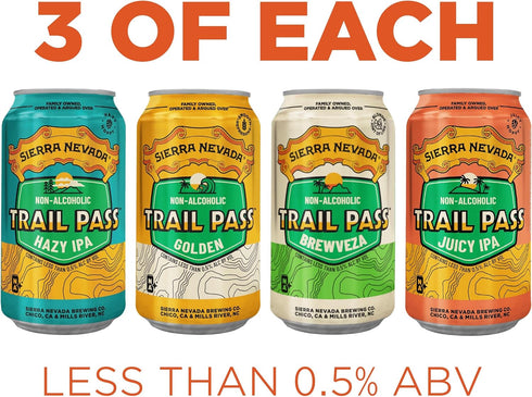 SIERRA NEVADA 12 Oz, 12 Pack , Non-Alcoholic Variety Trail Pass, Fl Cans