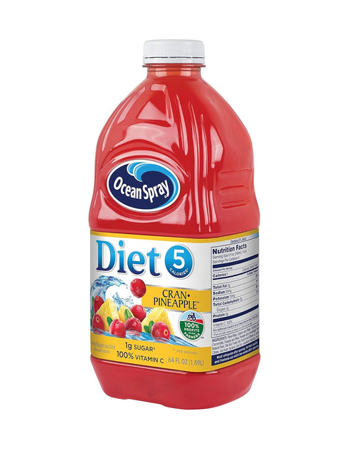 64 Oz Ocean Spray Diet Cran-Pineapple Cranberry Pineapple Juice Drink, Fl Bottle