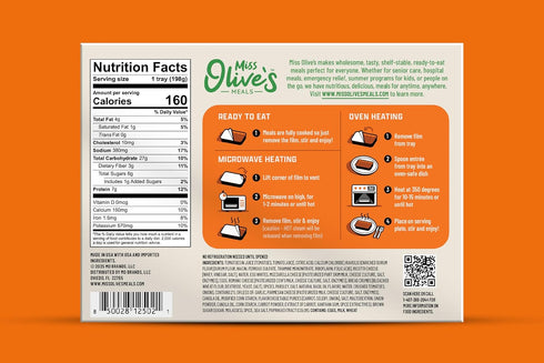 7 (Pack 3) MISS OLIVE'S Cheese Ravioli, Shelf Stable Microwavable, Lower Sodium Ready Meal Great for Portion Control
