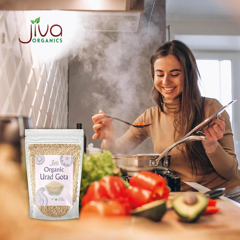 2 LB Jiva Organic Urad Gota Bag (Whole Urid White) - Vegan, Non GMO
