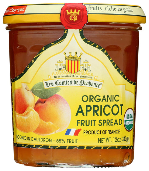 Les Comtes de Provence Organic Apricot Fruit Spread, 12 OZ