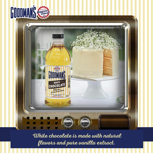 (16oz Goodman's White Chocolate Flavor - Gluten-Free, Non-GMO, Kosher - For Keto and Plant-Based Recipes - Ideal