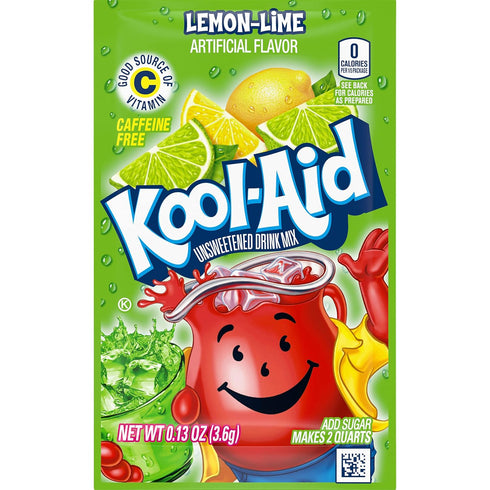 0.13-Ounce Packets (Pack 96) Kool-Aid Lemon-Lime Unsweetened Soft Drink Mix
